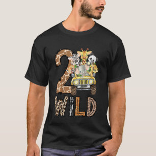 Kinder 2e verjaardag Safari Twee wilde dierentuin T-shirt