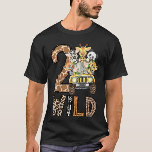 Kinder 2e verjaardag Safari Twee wilde dierentuin  T-shirt