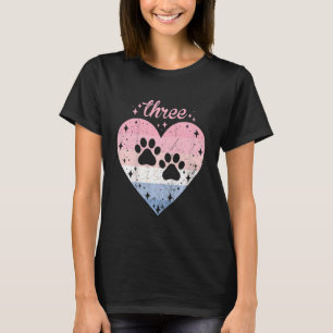 Kinder 3 jaar oud Cute Dog Paw Birthday Girl 3rd d T-shirt