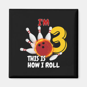 Kinder 3 jaar oud Ik ben 3 Dit is hoe ik Bowling B Magneet