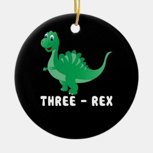 Kinder 3 jaar oud jongetje Gift Dinosaur 3R Keramisch Ornament (Voorkant)