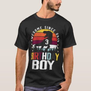 Kinder 3 Jaar Oud Verjaardag Dinosaurus Rex Jongen T-shirt