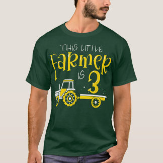 Kinder 3 jaar oude Boerderij tractor Birthday Part T-shirt