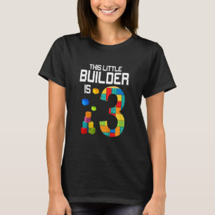 Kinder 3 jaar oude bouwstenen bakstenen 3e geboort t-shirt