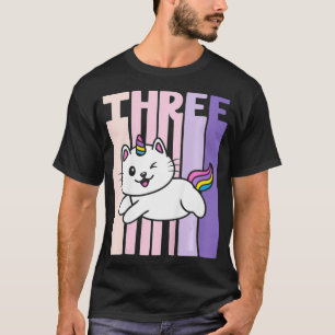 Kinder 3 jaar oude Cutmakat Unicorn Birthday T-shirt