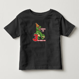 Kinder 3 jaar oude dinosauriërs verjaardag 3e fees shirts