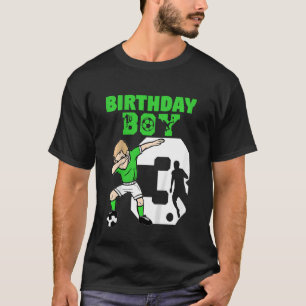 Kinder 3de Birthday Voetbal 3 jaar oude voetbalspe T-shirt