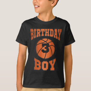 Kinder 3e derde 3 drie jaar Happy Birthday Boy Bas T-shirt