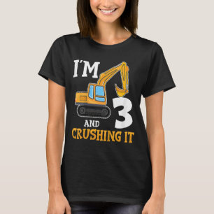 Kinder 3e geboorte 3e geboorte Digger Boy construc T-shirt