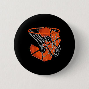 Kinder 3e Verjaardag Basketbal Kinder Ronde Button 5,7 Cm
