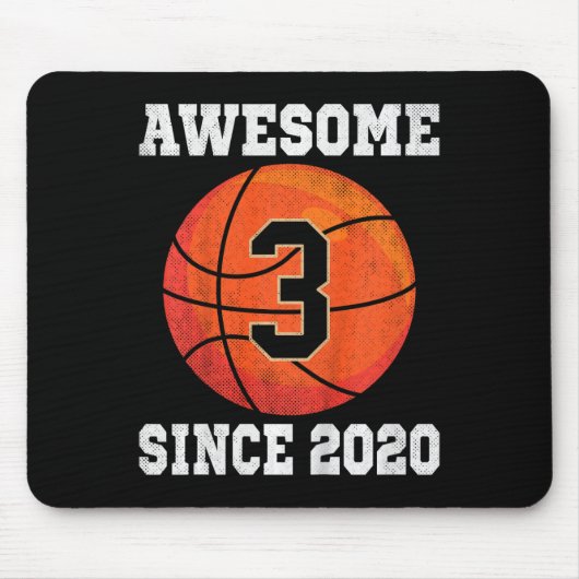 Kinder 3e Verjaardag Basketbal Lover 3 Jaar Oud Vi Muismat (Voorkant)