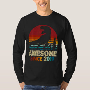Kinder 3e verjaardag Dinosaur Rex Geweldige 2019 3 T-shirt