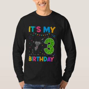 Kinder 3e Verjaardag Gorilla 3 jaar oude Jongens M T-shirt