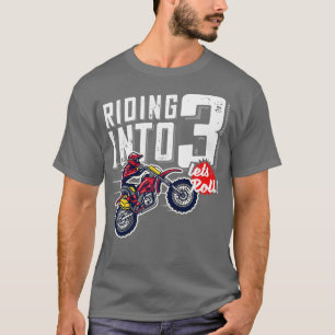 Kinder 3e verjaardag motorcross-Dirt Bike Birthday T-shirt