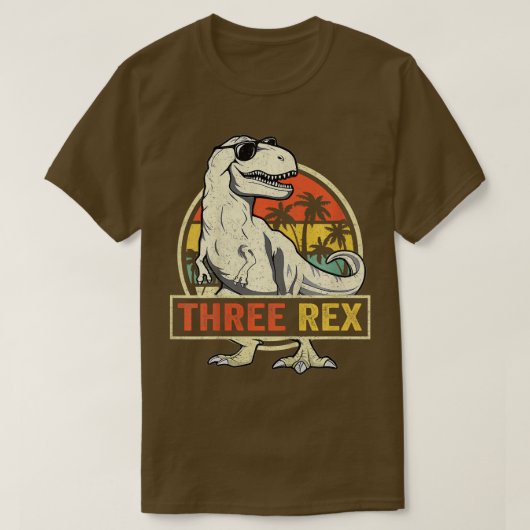 Kinder 3e verjaardag Shirt Dinosaur 3 (Design voorkant)
