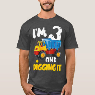 Kinder 3e verjaardag van het Cadeau Bouw Vrachtwag T-shirt
