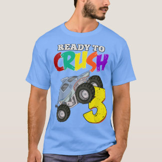 Kinder 3rd Birthday Boys Monster Truck 3 Year Old  T-shirt