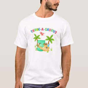 Kinder 3x-A-Saurus de Birthday Boy Dinosaur T-shirt