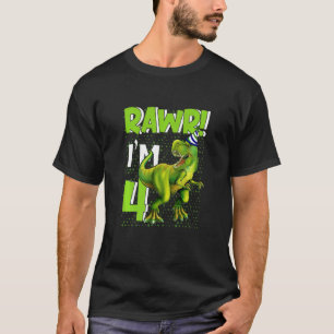 Kinder 4 jaar oud 4 jaar oud Kind Rex Dinosaur T-shirt