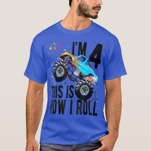 Kinder 4 jaar oud Shirt 4e verjaardag Jongen Monst