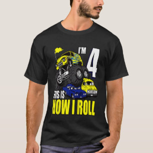 Kinder 4 jaar oude 4-jarige marthday Monster Truck T-shirt
