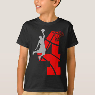 Kinder 4 jaar oude 4e Bysketbyll verjaardagsfeestj T-shirt