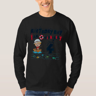 Kinder 4-jarige kleine vissersjongen Vist kinderen T-shirt