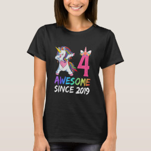 Kinder 4-jarige meisjes Tiener abbing Unicorn 4e B T-shirt
