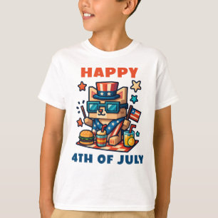 Kinder 4 juli Minecraft T-shirt