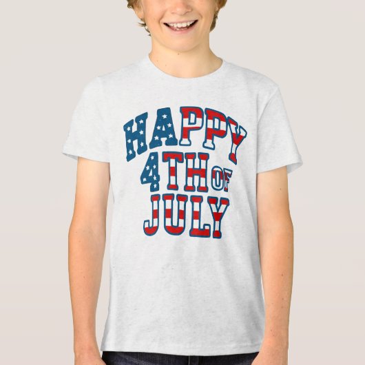 Kinder 4 juli Tri-Blend shirt (Voorkant)