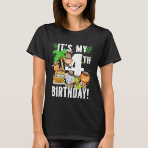 Kinder 4 VIER jaar oud oerwoud van dierentuin ter T-shirt