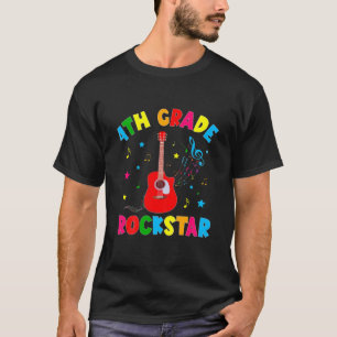 Kinder 4e graads Rockstar elektrisch gitaar terug  T-shirt