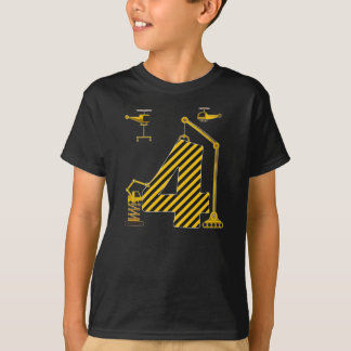 Kinder 4e verjaardag Crane Excavator Truck 4 jaar  T-shirt