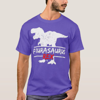 Kinder 4e verjaardag Dinosaur I Funny Fourasaurus  T-shirt