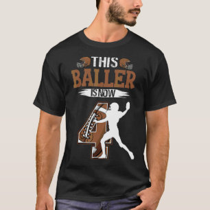 Kinder 4e Verjaardag Football Jongen 4 Jaar Oud Vo T-shirt