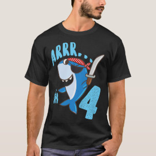 Kinder 4e verjaardag Gift Idea boys Shark Pirate 4 T-shirt