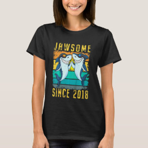Kinder 4e verjaardag Haaien 4 jaar oud Jawsome sin T-shirt