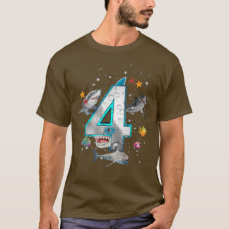 Kinder 4e verjaardag Jongens 4 jaar oude oceaan Sh T-shirt