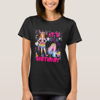 Kinder 4e Verjaardag Meisjes 4 Jr Rood Haired 4e B T-shirt