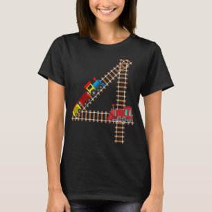 Kinder 4e Verjaardag Trein Jongens Meisjes Leuk 4 T-shirt