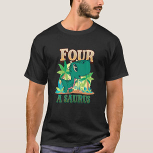 Kinder 4e Verjaardag Vier Jaar Oud Dinosaurus Rex T-shirt