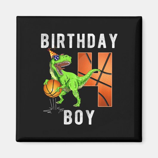 Kinder 4e Verjaardag Voor Jongen Basketbal 4 Jaar Magneet (Voorkant)