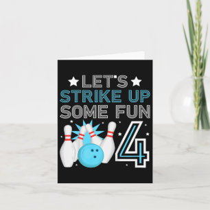 Kinder 4e Verjaardagsfeest Bowling Boy 4 jaar oude Kaart