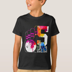 Kinder 5 jaar Geweldige bowling 5e verjaardag T-shirt