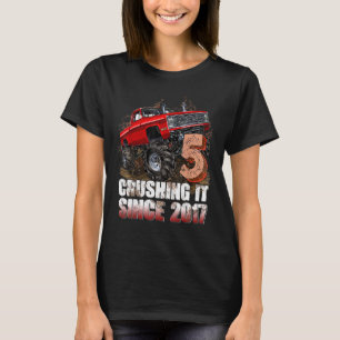 Kinder 5 jaar oud 5e verjaardag Boys Monster Truck T-shirt