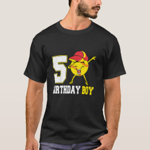 Kinder 5 Jaar Oud Dabbing Softball 5th Verjaardags T-shirt