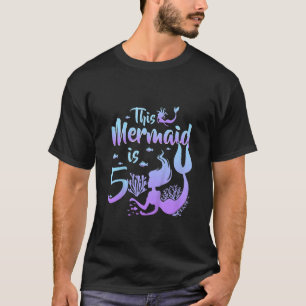 Kinder 5 jaar oud Deze zeemeermin is het vijfde me T-shirt