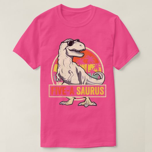 Kinder 5 jaar oud dinosaurus 5 dag oud t-shirt (Design voorkant)