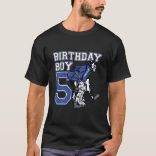 Kinder 5 jaar oud Ice Hockey Goalie Thema Birthday T-shirt