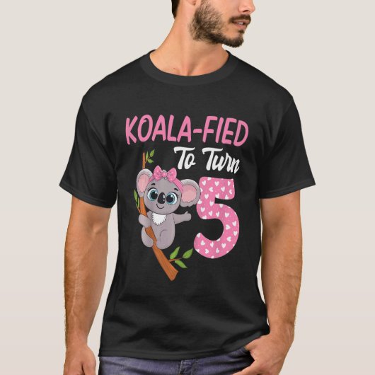 Kinder 5 jaar oud Koala 5e verjaardag Dierenfeest  T-shirt (Voorkant)